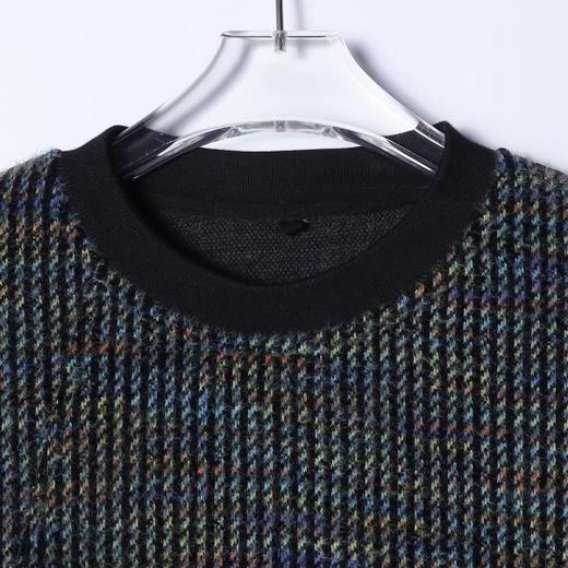 55232SDSA秋冬新款痞帅男装美式撞色不规则设计圆领针织卫衣宽松百搭 商品图2