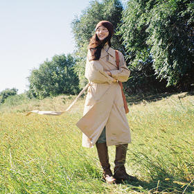 绽放647朵/经典双排扣宽松复古翻领长款风衣外套女松弛感气质大衣