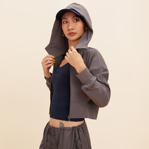 【限时秒】YOGACODE【火树银花系列】秋冬瑜伽服外套女可调节帽绳瑜伽服长袖DWZ125579 商品图4