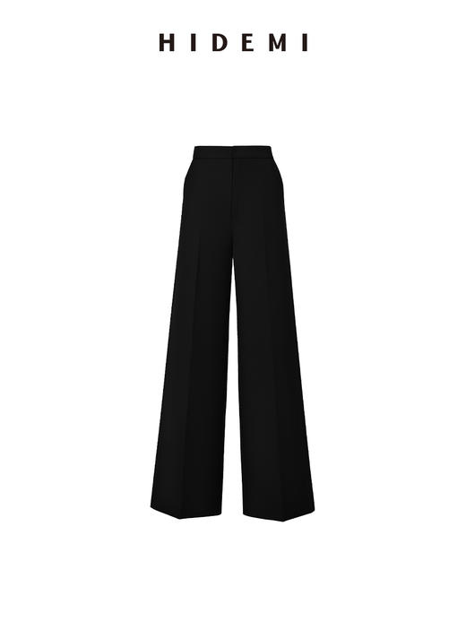 HIDEMI 简约挺括感阔腿长裤 黑色/卡其色 商品图5
