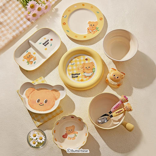 【摩登主妇&黄油小熊】釉下彩餐具泡面碗儿童碗家用碗具碗盘套裝 商品图3