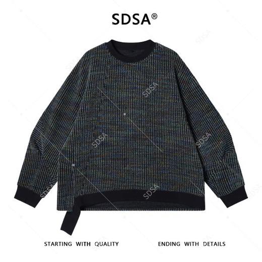 55232SDSA秋冬新款痞帅男装美式撞色不规则设计圆领针织卫衣宽松百搭 商品图1
