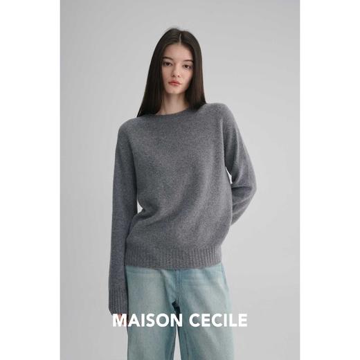 MAISON CECILE 三色|全羊绒亲肤软糯百搭基础松弛感圆领针织毛衣 商品图1