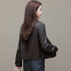 QYM SD58827-Y时尚皮衣外套洋气显瘦皮夹克拼接上衣 商品缩略图2