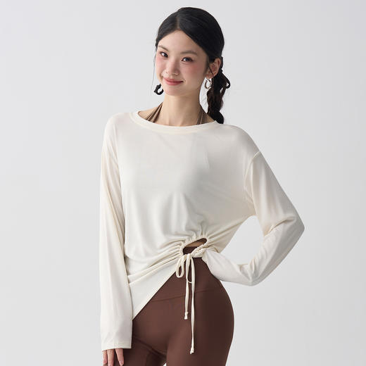 【限时秒】YOGACODE【火树银花系列】大码侧边镂空抽绳收腰显瘦运动罩衫DWI225570 商品图2