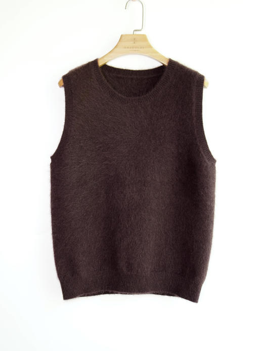 针织牦牛绒拉毛马甲披肩套装 商品图4