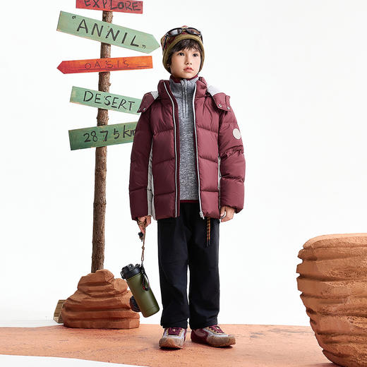 【实体店同款】男女童全腰梭织夹裤冬季新款安奈儿童装AM546052 商品图3