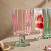 【景德镇精选花开玻璃杯】中古拼色高脚玻璃杯ins风高颜值花朵香槟红酒冰淇淋冷饮喝水杯子 商品缩略图2
