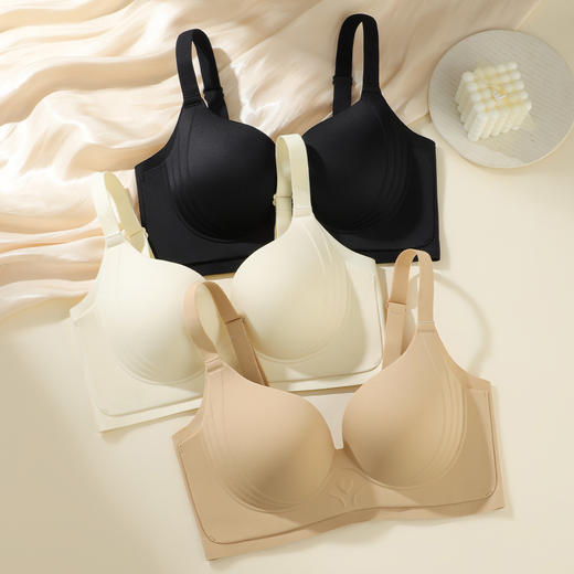 【大码聚拢防垂】无痕舒适按摩杯薄杯内衣女侧收副乳美背文胸669栀璃芳菲 商品图8