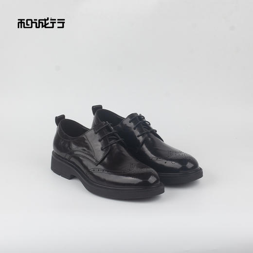 和诚行2025秋季新款百搭男式商务休闲皮鞋系带舒适真皮皮鞋1370137 商品图4