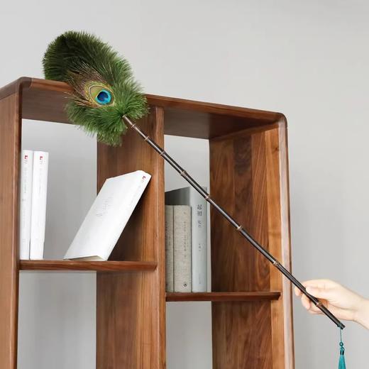 孔雀鸵鸟掸子家用家具摆件除尘掸防静电不掉毛胡桃木手柄清洁扫灰神器 商品图3