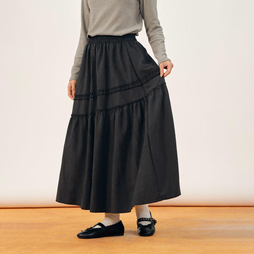 木耳边百褶长半裙-纪念日百货门店同款166344487 商品图2