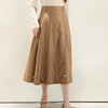 A53902025秋季新款高腰显瘦A字半身裙花朵钉珠中长裙 商品缩略图1