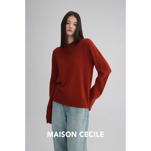 MAISON CECILE 五色|全羊毛高克重极简圆领基础百搭圆领针织毛衣 商品图3