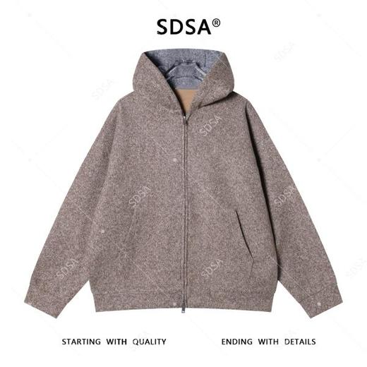 31058SDSA男士秋冬新款痞帅男装美式小香风拉链连帽卫衣宽松时尚外套 商品图1