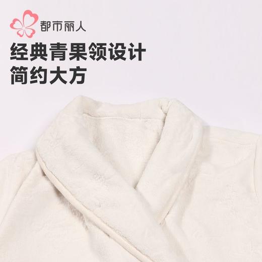 都市丽人睡衣法兰绒提花睡衣女士家居服法兰绒单件袍LHH7B1 商品图4