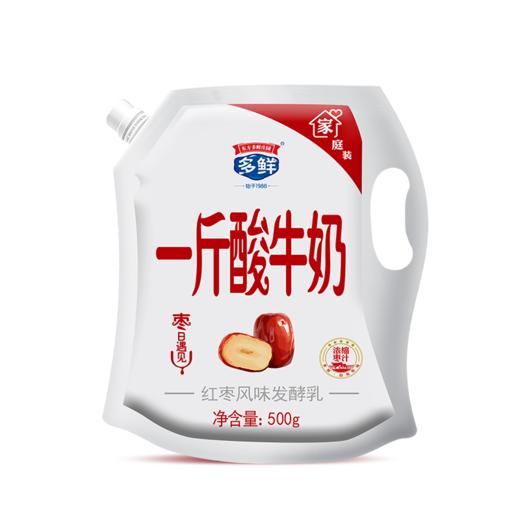 一斤酸牛奶系列5袋装500g*5袋（青提、苹果、猕猴桃、红枣、原味无蔗糖各一袋） 商品图1