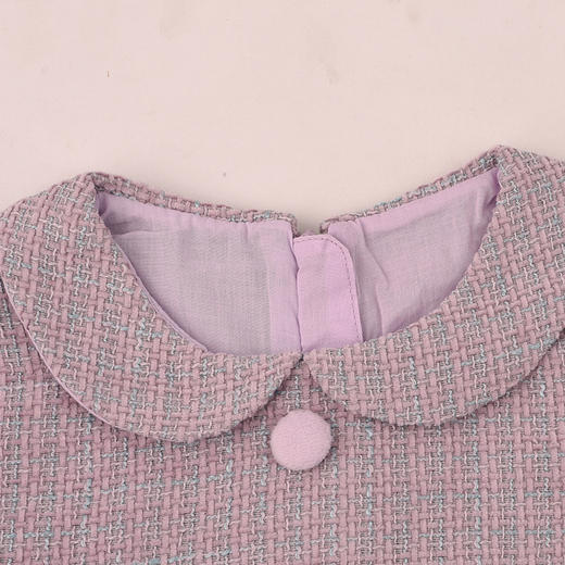 棉果果冬季新品女童巴厘纱丁香紫背心连衣裙小香风背心裙M422702425733 商品图2