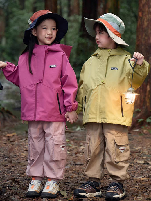 宸之昊儿童冲锋衣春秋款2025新款洋气小女孩夹克女童连帽上衣男童外套潮★ 商品图3