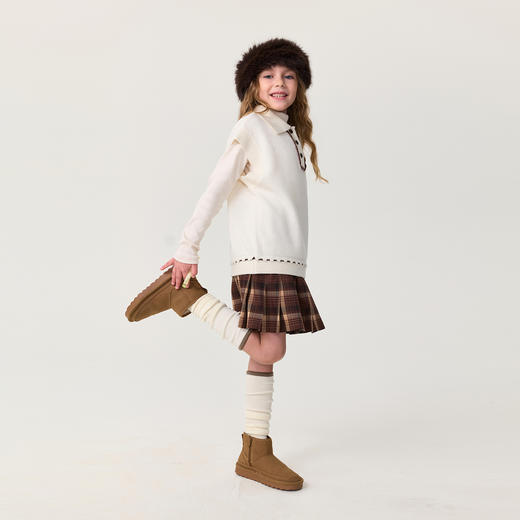 【100%绵羊毛】马克珍妮女童花边POLO领针织毛衣2025年冬装551889 商品图2