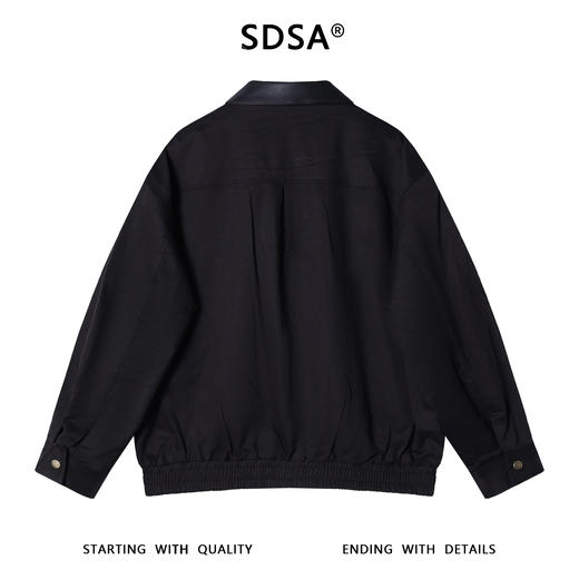 5560SDSA男士秋冬新款痞帅男装美式复古拼接皮翻领夹克外套时尚宽松 商品图4