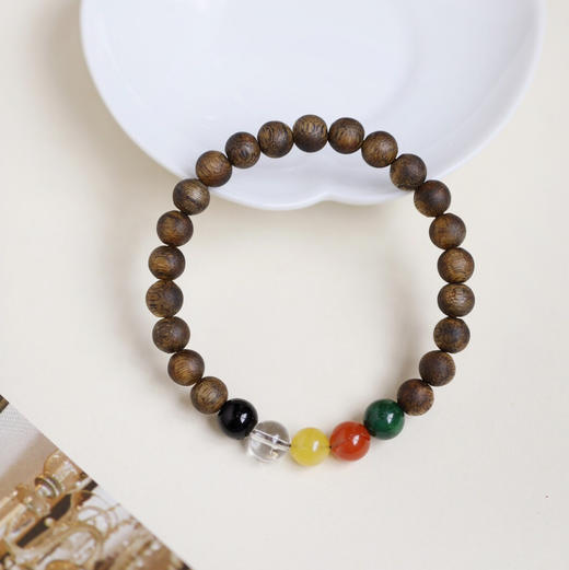 【青山特惠】7mm 21颗绿棋楠 原创【清圆】沉香手串 c51 商品图1