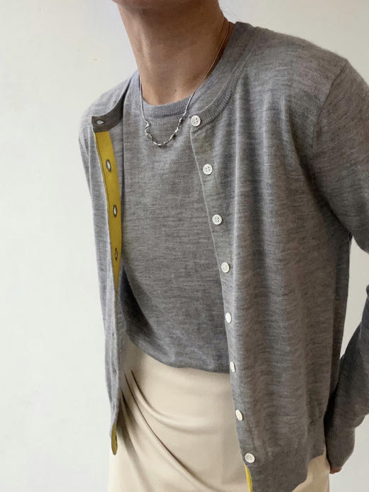 Puree｜#1979 Petite Cardigan 精纺羊绒开衫 [  黄 / 灰 / 蓝 / 米粉 ] 商品图10