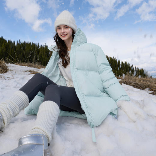 【90白鹅绒】三彩2025冬季新款中长鹅绒服防水易打理羽绒服M 商品图3