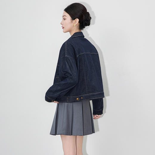 「高货wl」全新升级【铂金会员367/天猫499/差价132】(92430)洛诗琳新款复古摩登牛仔外套2025秋季气质时髦休闲短外套 商品图1