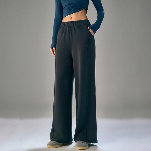 【限时秒】YOGACODE【火树银花系列】热特姆保暖直筒裤女冬季加绒加厚微喇阔腿裤DWL125495 商品图2