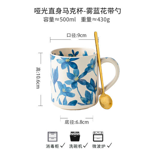【跨境出口花朵陶瓷杯】精致好看的杯子波浪花朵陶瓷杯小众马克杯高颜值咖啡杯跨境出口 商品图10