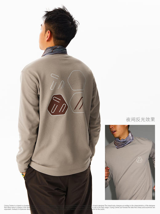 CryingCenter3Clogo圆领抓绒保暖训练服马拉松跑步健身打底长袖 商品图5
