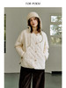 ForPoem 现货 25/FW原创设计葫芦绗缝挺阔圆领花朵扣米白色棉服外套 商品缩略图2