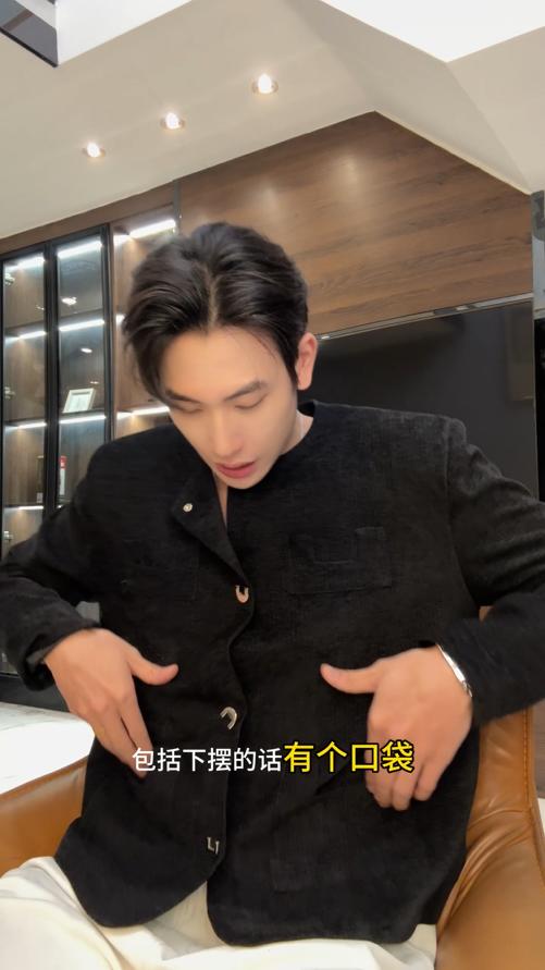 G615SDSA男士秋冬新款痞帅男装韩版纯色小众设计夹克上衣百搭潮流外套 商品图0