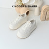经典鲨2025年秋季专柜新款牛皮革百搭圆头平底休闲小白鞋女KW194-537121 商品缩略图0