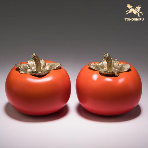 铜师傅 铜摆件《事事如意》柿子结婚乔迁之喜家居装饰送老师礼物 商品图3