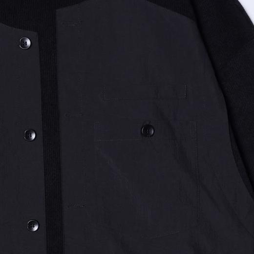 55225SDSA秋冬新款痞帅男装韩版纯色拼接纽扣装饰磨破圆领针织卫衣百搭 商品图3