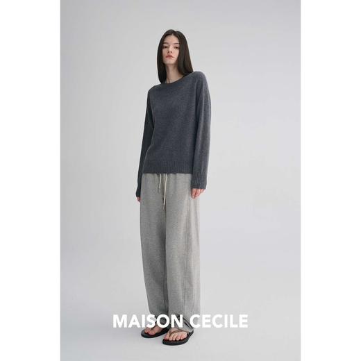 MAISON CECILE 两色|秋冬羊毛软糯舒适设计彩点休闲运动抽绳卫裤 商品图2