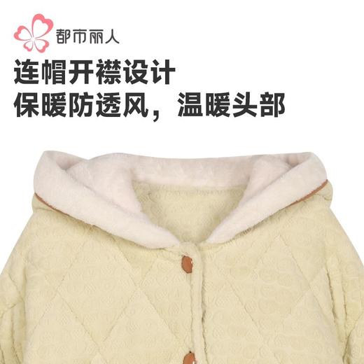 都市丽人烂花绒夹棉睡衣女士家居服长袖长裤加厚夹棉套装LHH1P2 商品图4