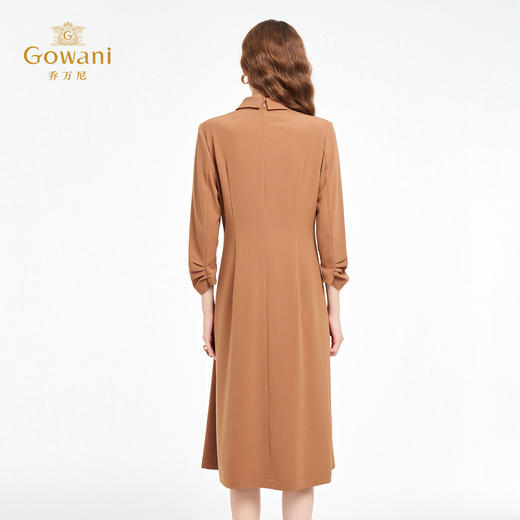 乔万尼秋新品2025气质干练西服式异性金属扣收腰连衣裙ED3E226 商品图4