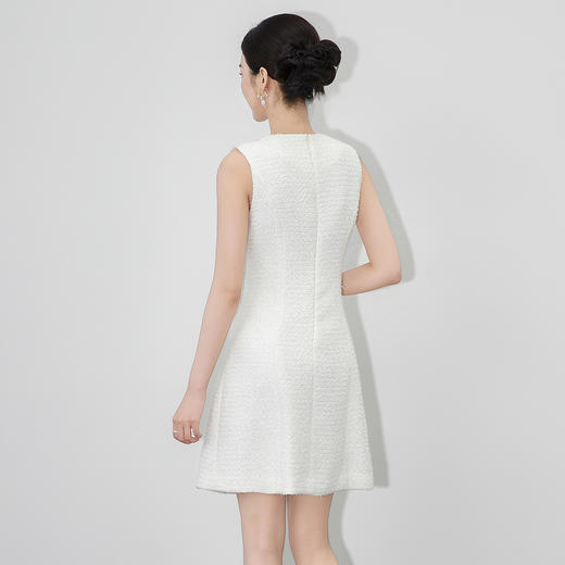 「高货wl」全新升级【铂金会员395/天猫529/差价134】(92530)洛诗琳重工钉珠粗花呢无袖连衣裙2025秋季气质小香风A字裙 商品图2