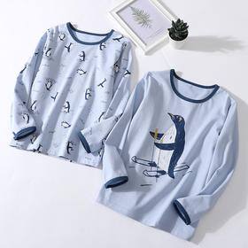 100-150莱卡棉 儿童长袖打底衫透气吸汗两件组