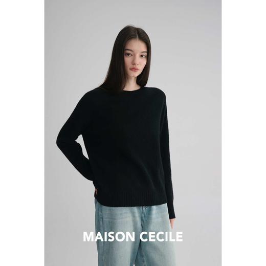 MAISON CECILE 三色|全羊绒亲肤软糯百搭基础松弛感圆领针织毛衣 商品图2