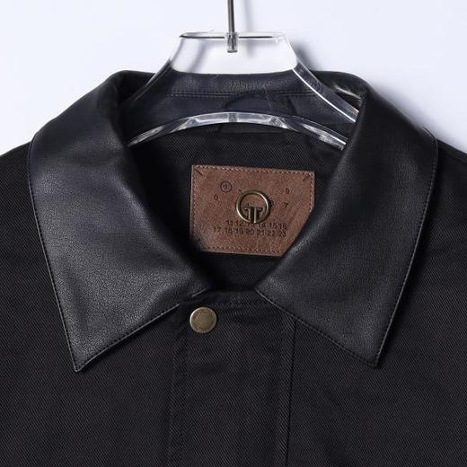 5560SDSA男士秋冬新款痞帅男装美式复古拼接皮翻领夹克外套时尚宽松 商品图1