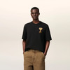 AMI 男女同款心形徽标贴片棉质圆领短袖T恤 黑色 UTS352 726 001 商品缩略图1
