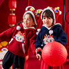 【清仓】嘟嘟家儿童新年卫衣红色拜年服女童连帽新年装宝宝加厚上衣冬BSG123DWY396 商品缩略图0
