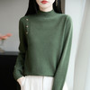 2025新款秋冬半高领打底衫纽扣毛衣女宽松外穿针织上衣洋气毛衣 商品缩略图6