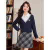 【年终特卖】熙世界【学院风假两件卫衣】文艺百搭春秋款衬衫翻领女士上衣 商品缩略图1