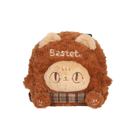 大英博物馆 巴斯特系列 萌猫毛绒 格纹拼接 双肩背包 商品图5