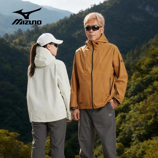 美津浓秋季男女同款单层硬壳冲锋衣户外梭织外套防风夹克登山服 A2CC3105 商品图3